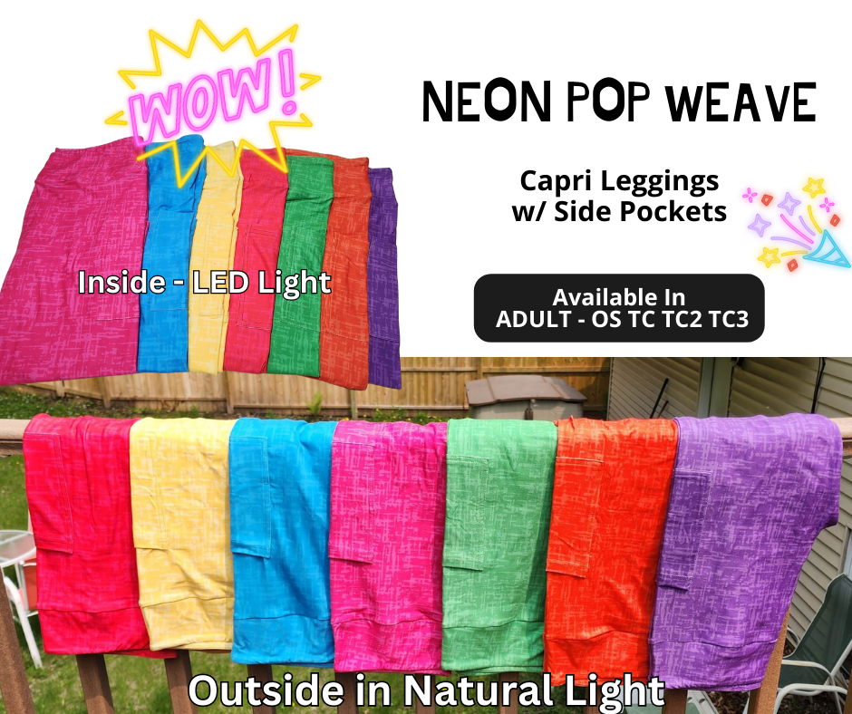 Neon Pop Weave Yellow Capri Length w/ Pockets