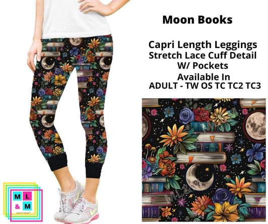 Moon Books Lace Cuff Capris w/ Pockets