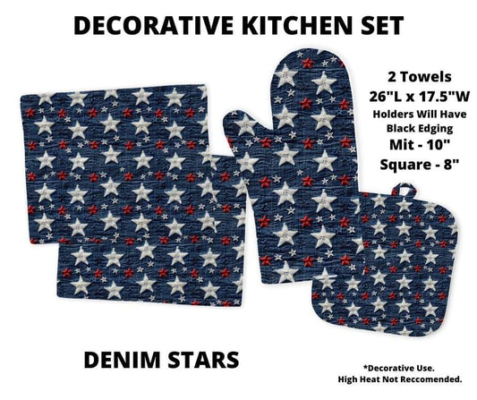 Denim Stars Decorative Kitchen Set