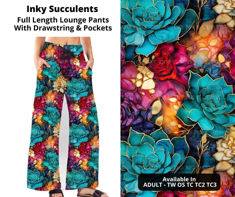 Preorder! Closes 10/23. ETA Dec. Inky Succulents Full Length Lounge Pants