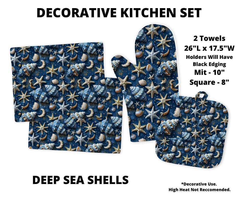 Deep Sea Shells Decorative Kitchen Set