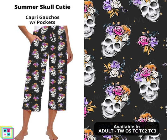 Summer Skull Cutie Capri Gauchos