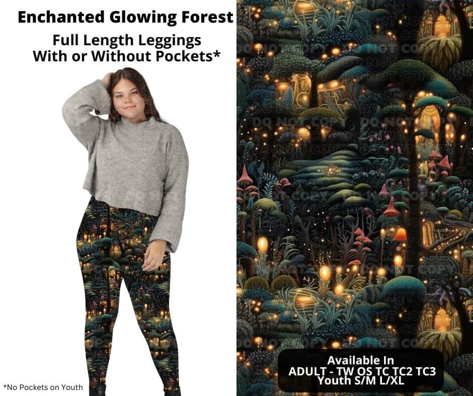 Preorder! Closes 10/23. ETA Dec. Enchanted Glowing Forest Full Length Leggings w/wo Pockets