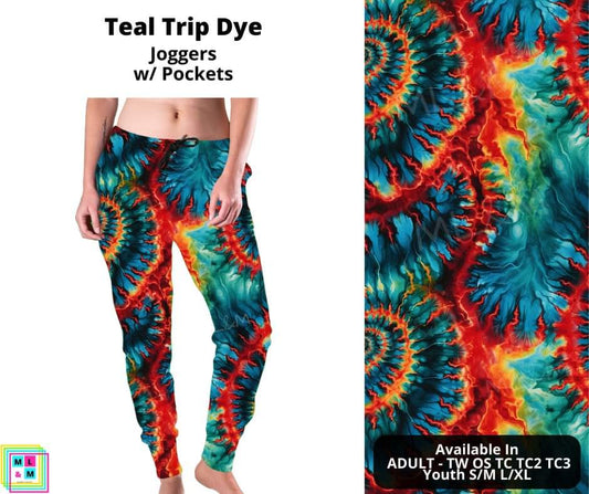 Teal Trip Dye Joggers