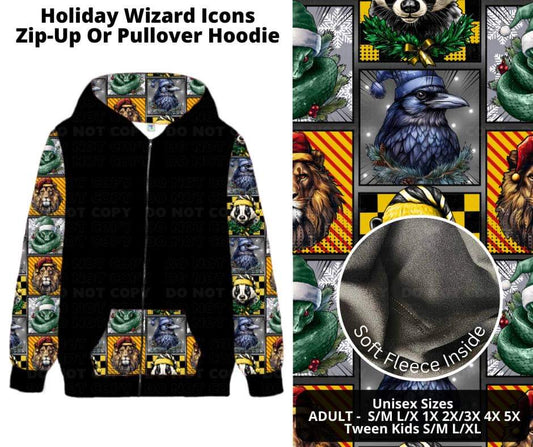 Holiday Wizard Icons Zip-Up or Pullover Hoodie