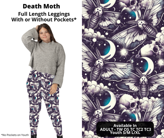 Preorder! Closes 11/27. ETA Feb. Death Moth Full Length Leggings w/wo Pockets