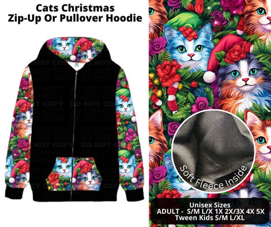 Cats Christmas Zip-Up or Pullover Hoodie