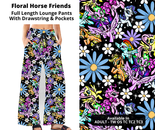 Preorder! Closes 11/21. ETA Jan. Floral Horse Friends Full Length Lounge Pants