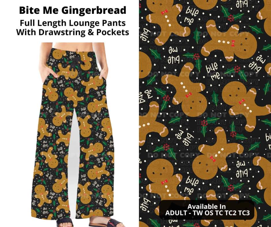 Bite Me Gingerbread Full Length Lounge Pants