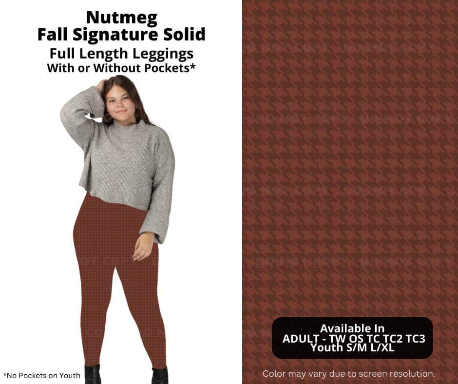 Nutmeg Full Length Leggings w/ Pockets