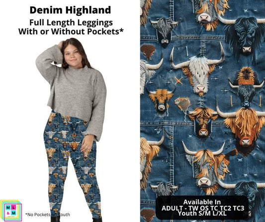 Denim Highland Full Length Leggings w/ Pockets