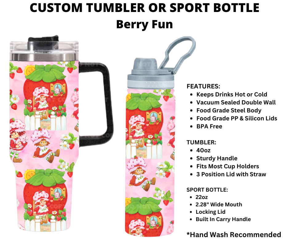 Berry Fun Custom Tumbler or Sport Bottle