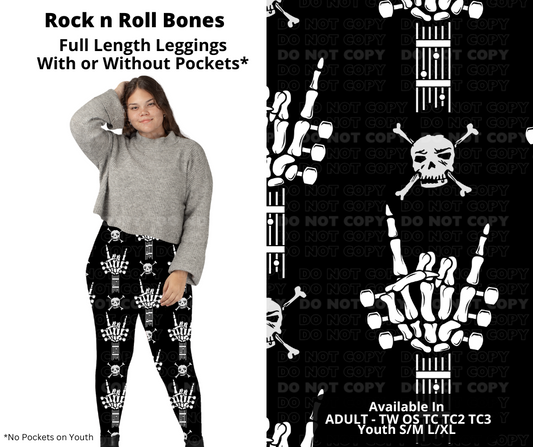 Preorder! Closes 11/27. ETA Feb. Rock n Roll Bones Full Length Leggings w/wo Pockets