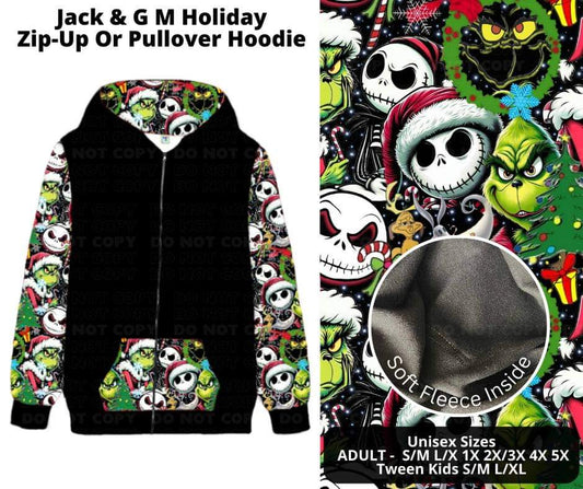 Jack & G M Holiday Zip-Up or Pullover Hoodie