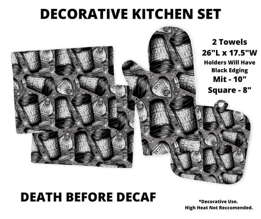 Death Before Decaf Decorative Kitchen Set