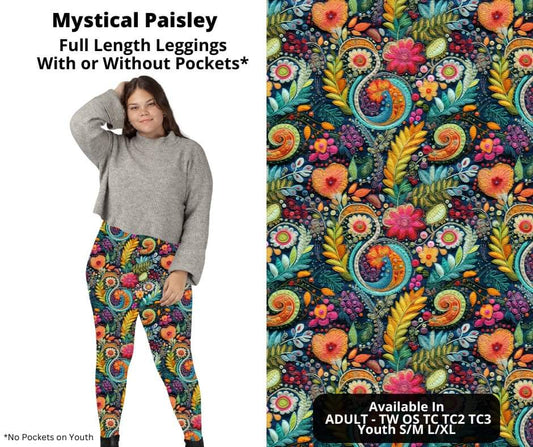 Preorder! Closes 10/24. ETA Dec. Mystical Paisley Full Length Leggings w/wo Pockets