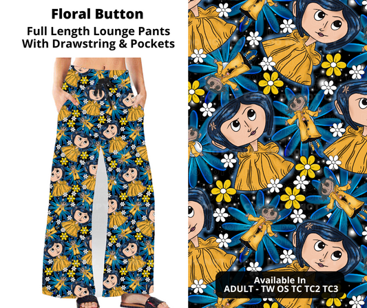 Preorder! Closes 11/21. ETA Jan. Floral Button Full Length Lounge Pants