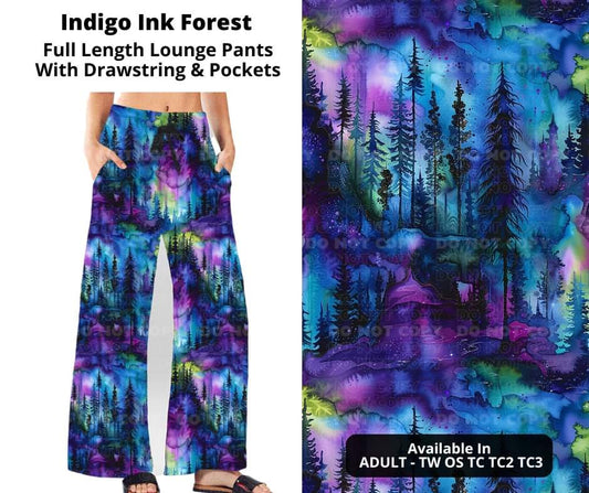 Preorder! Closes 10/23. ETA Dec. Indigo Ink Forest Full Length Lounge Pants