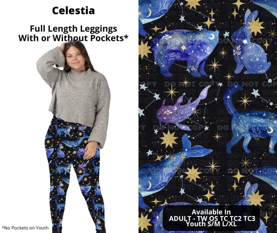 Preorder! Closes 10/23. ETA Dec. Celestia Full Length Leggings w/wo Pockets