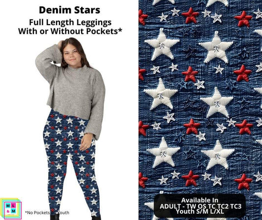 Denim Stars Full Length Leggings w/ Pockets