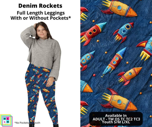 Denim Rockets Full Length Leggings w/ Pockets