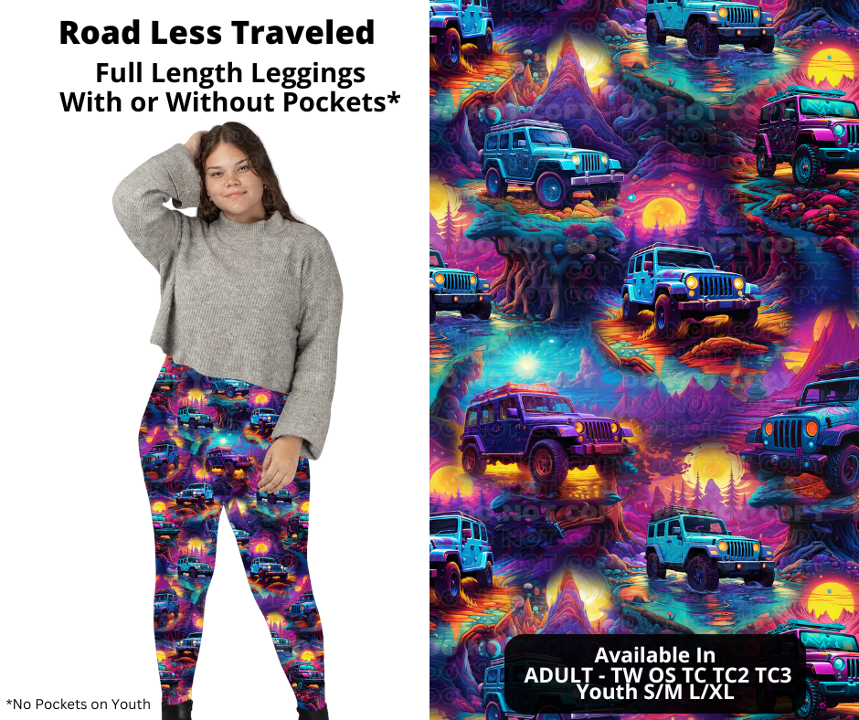 Preorder! Closes 11/27. ETA Feb. Road Less Traveled Full Length Leggings w/wo Pockets