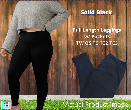 Solid Black Full Length w/ Pockets