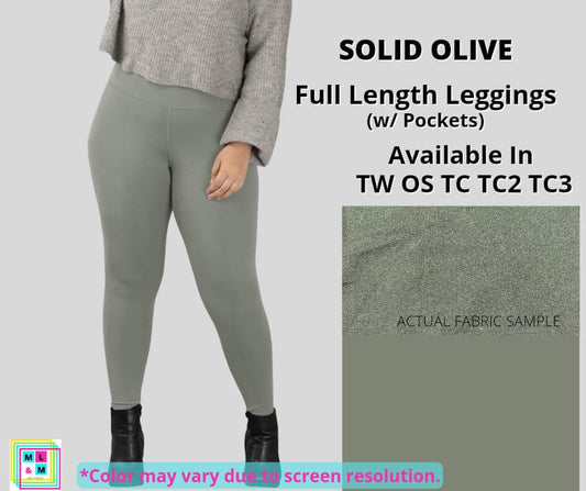 Solid Olive Full Length w/ Pockets