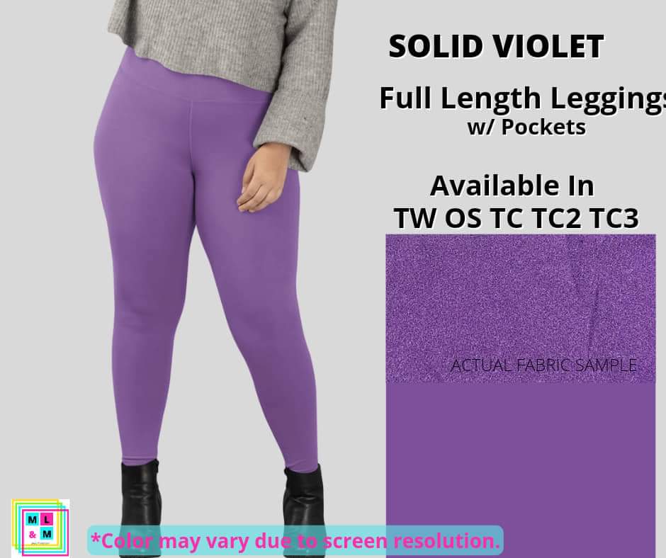 Solid Violet Full Length w/ Pockets