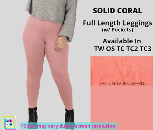Solid Coral Full Length w/ Pockets