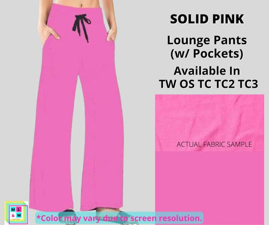 Solid Pink Full Length Lounge Pants