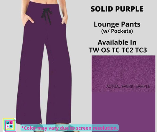 Solid Purple Full Length Lounge Pants