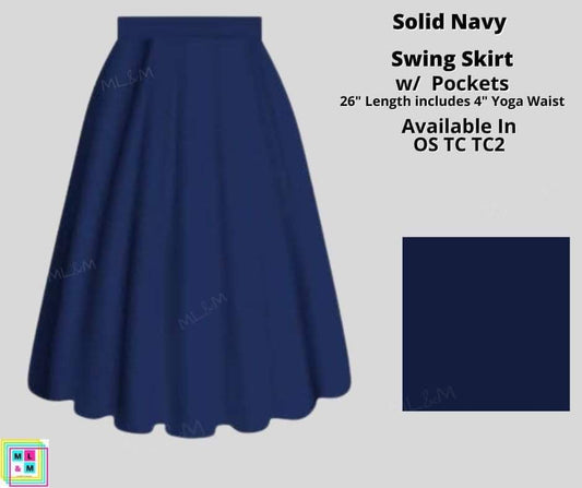 Solid Navy Skirt