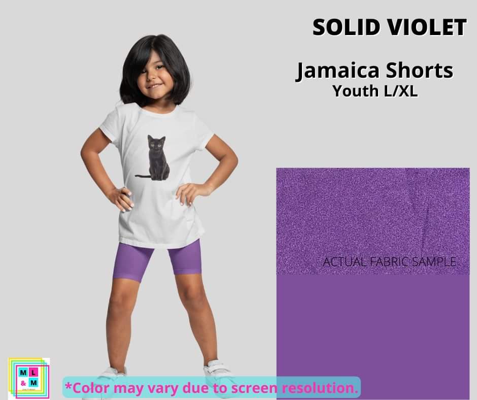 Solid Violet Youth Jamaica Shorts