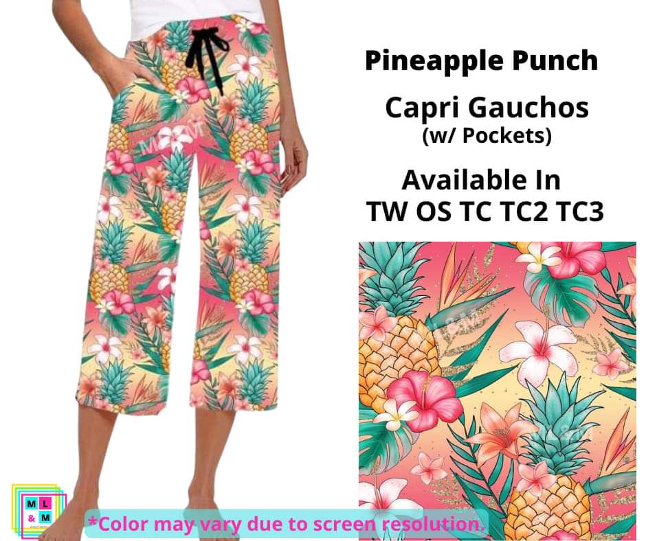 Pineapple Punch Capri Gauchos