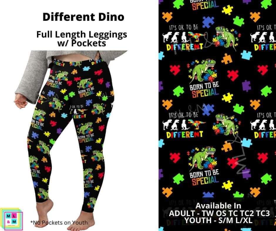 Different Dino Full Length Leggings w/ Pockets