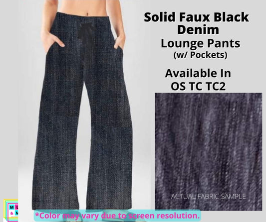 Dark Faux Denim Full Length Lounge Pants